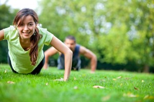 People doing push-ups